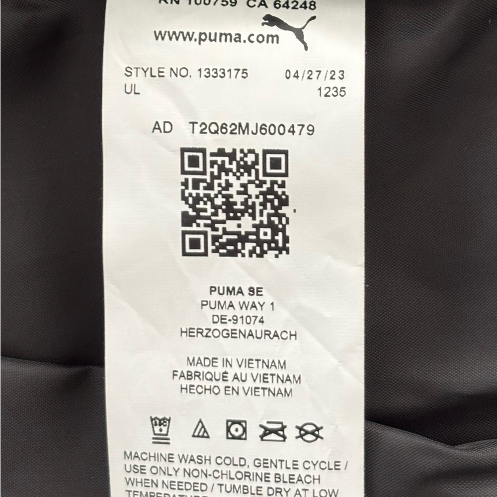 PUMA Kids Cold Weather Vest. Size XS (5/6). Black Pink White. Zip Up. Brand New. - Picture 5 of 9